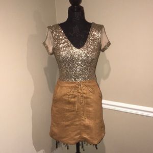 Bebe gold sequin top.